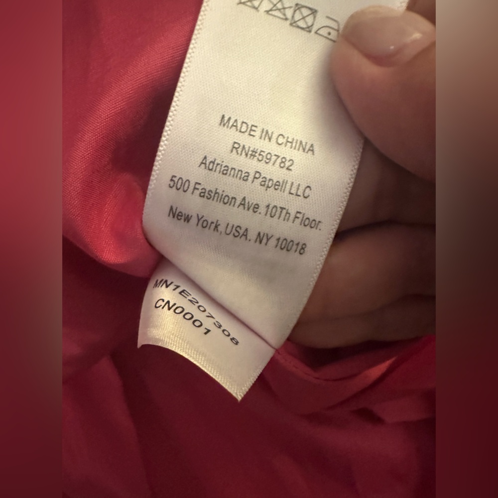 Aidan Mattox Asymmetrical Pleated Midi-Length Dress in Watermelon Bliss Size 2 - Picture 6 of 11